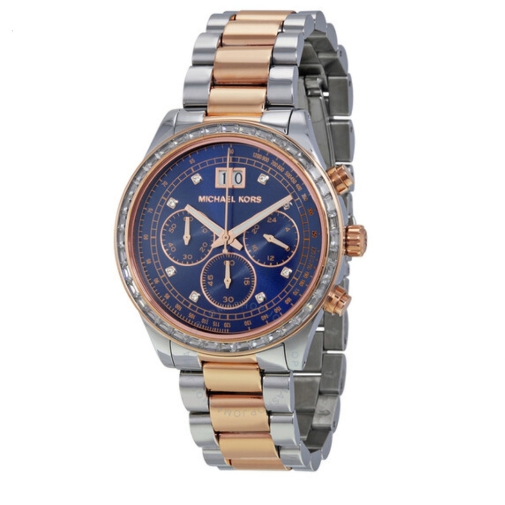 Michael Kors Brinkley Navy Dial Two-tone Watch